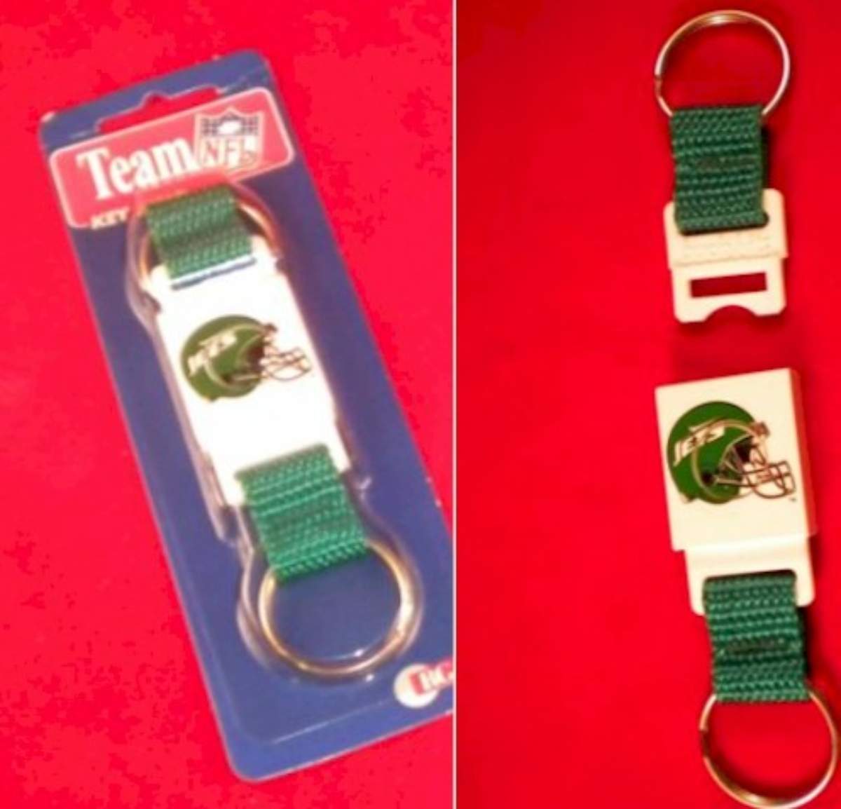 NFL NY Jets Keyring Bucks Combo - Unit of 12 - MSRP $8.99+ Each - U Pay $3.00 each