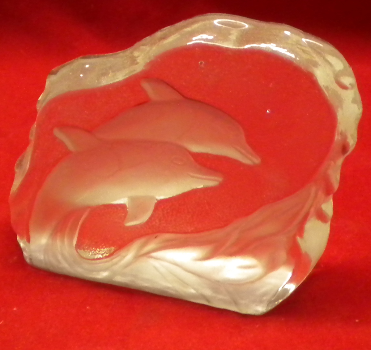 Frosted Glass Dolphin Paperweight - Unit of 6 Pieces - MSRP $12.95 - U Pay $3.50 Ea
