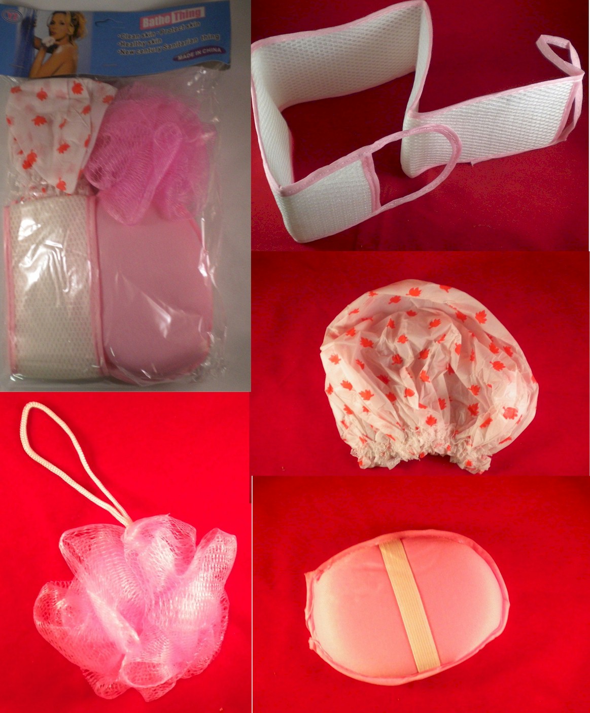Bath Thing 4 Piece Shower Scrub Set - Unit Of 12 Sets - MSRP $6 Set - U Pay $1.50 Set