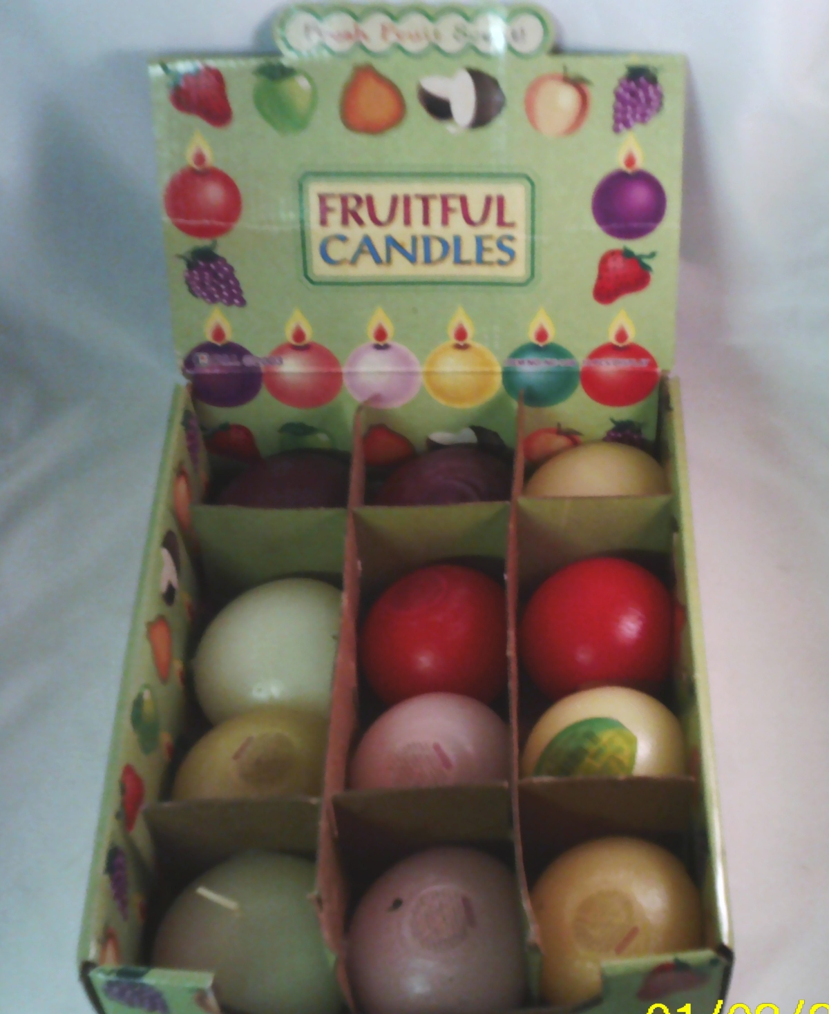 Display Of Fruit Scented Candles - Unit Of 12 - MSRP $$3.99+ Each