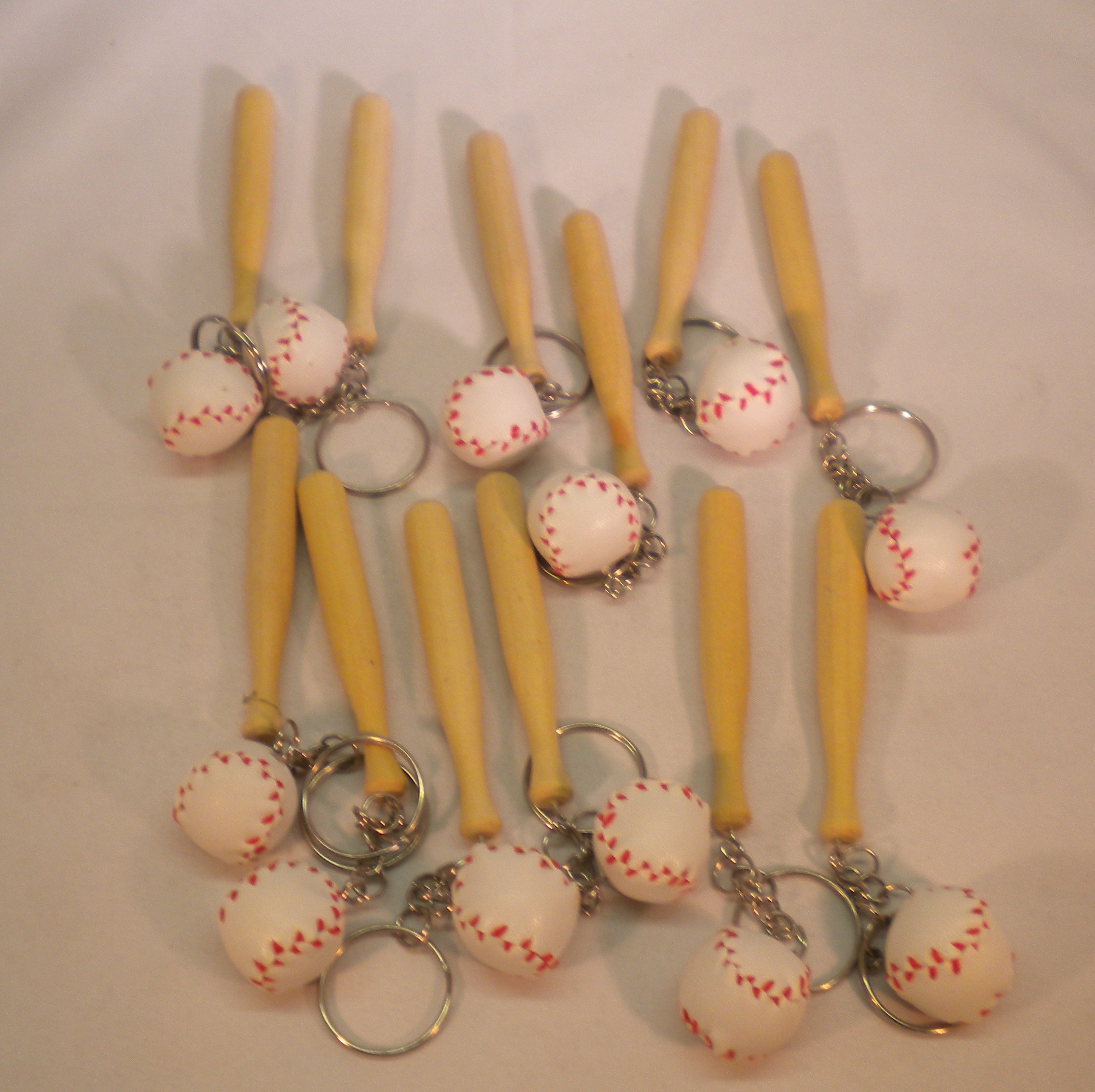 Baseball Ball & Bat Keychain - Unit Of 24 Keychains - MSRP $2.99 Each - U Pay $.75 Each