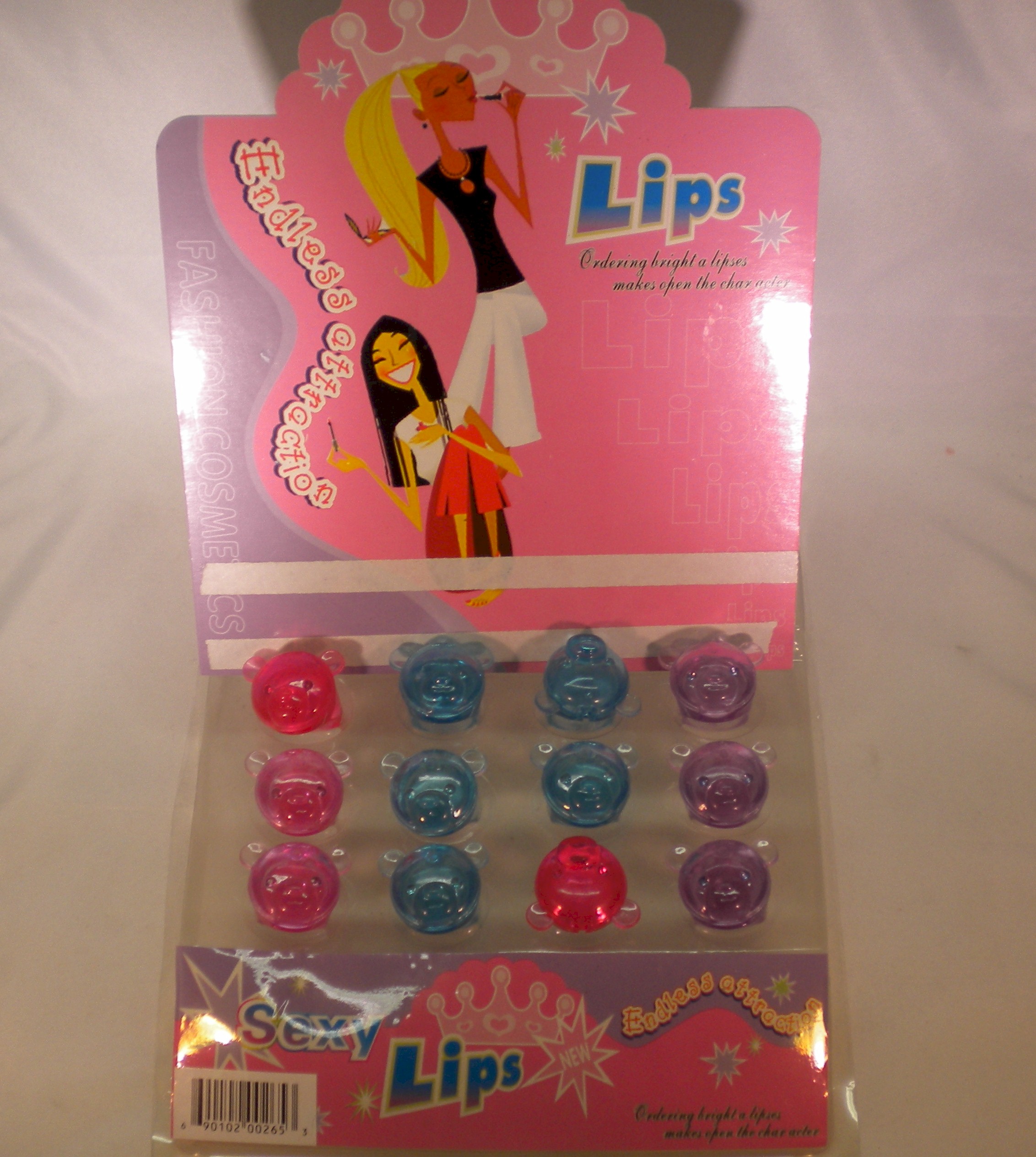 Lip Gloss Rings - Display Of 24 Rings - MSRP $2.99 Each - U Pay $.60 Each