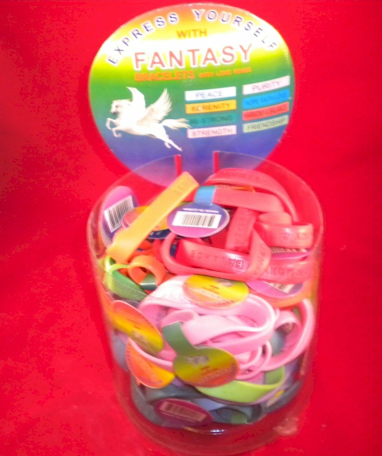 Tub Of 48 Fantasy Silicone Bracelet/Ring sets - Unit Of 48 Sets - MSRP $2.99 Each