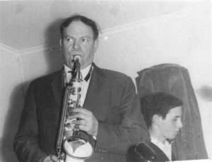 Ade Monsbourgh with instrument