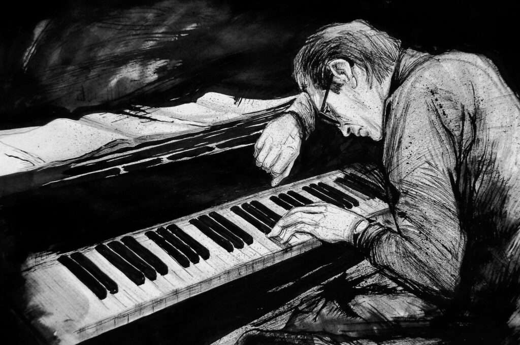 Bill Evans playing piano