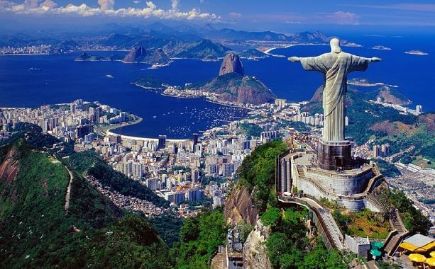 Rio de Janeiro coastline and Christ the Redeemer