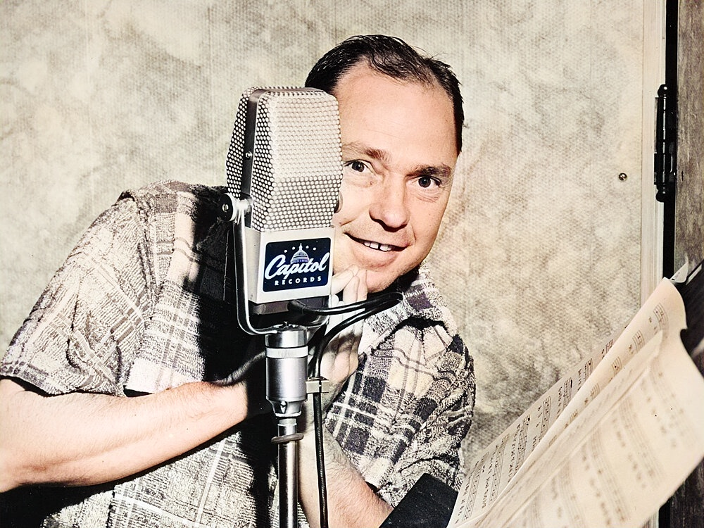Johnny Mercer at Capitol Records microphone