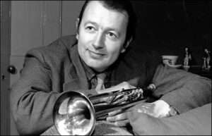 Humphrey Lyttelton holding a trumpet