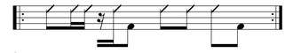 Baqueteo rhythm notation