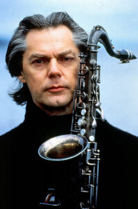 Jan Garbarek holding a saxophone
