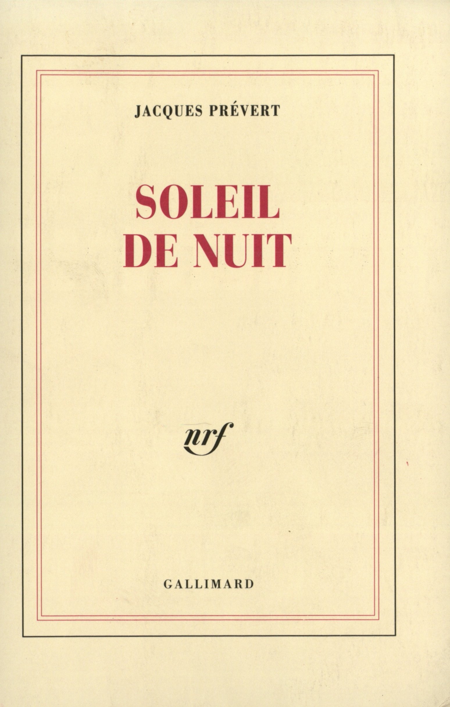 Soleil de Nuit book cover by Jacques Prévert