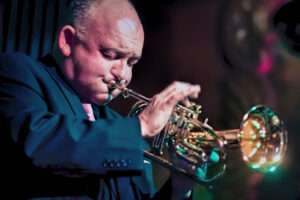 James Morrison playing trumpet