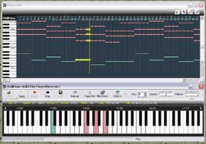 MIDI piano roll view