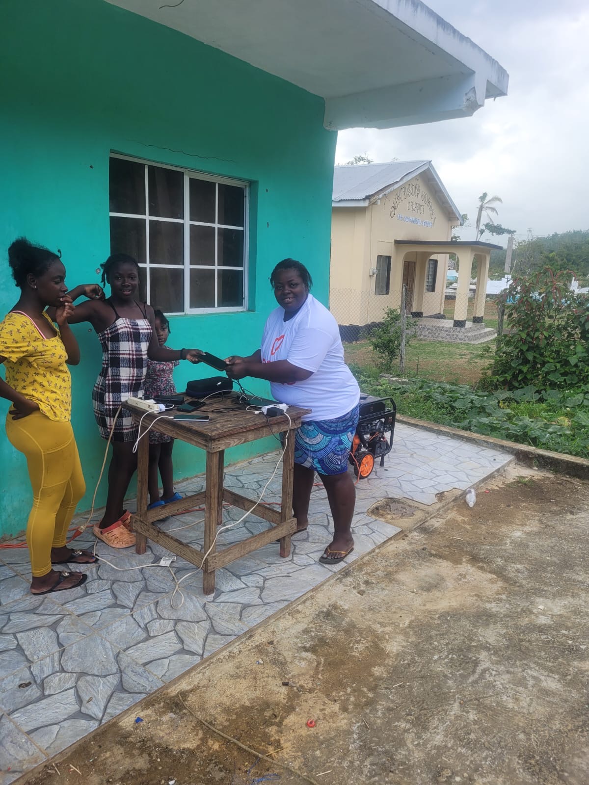 Donated Generator: Charging Devices in Quick Step, St. Elizabeth, Jamaica 