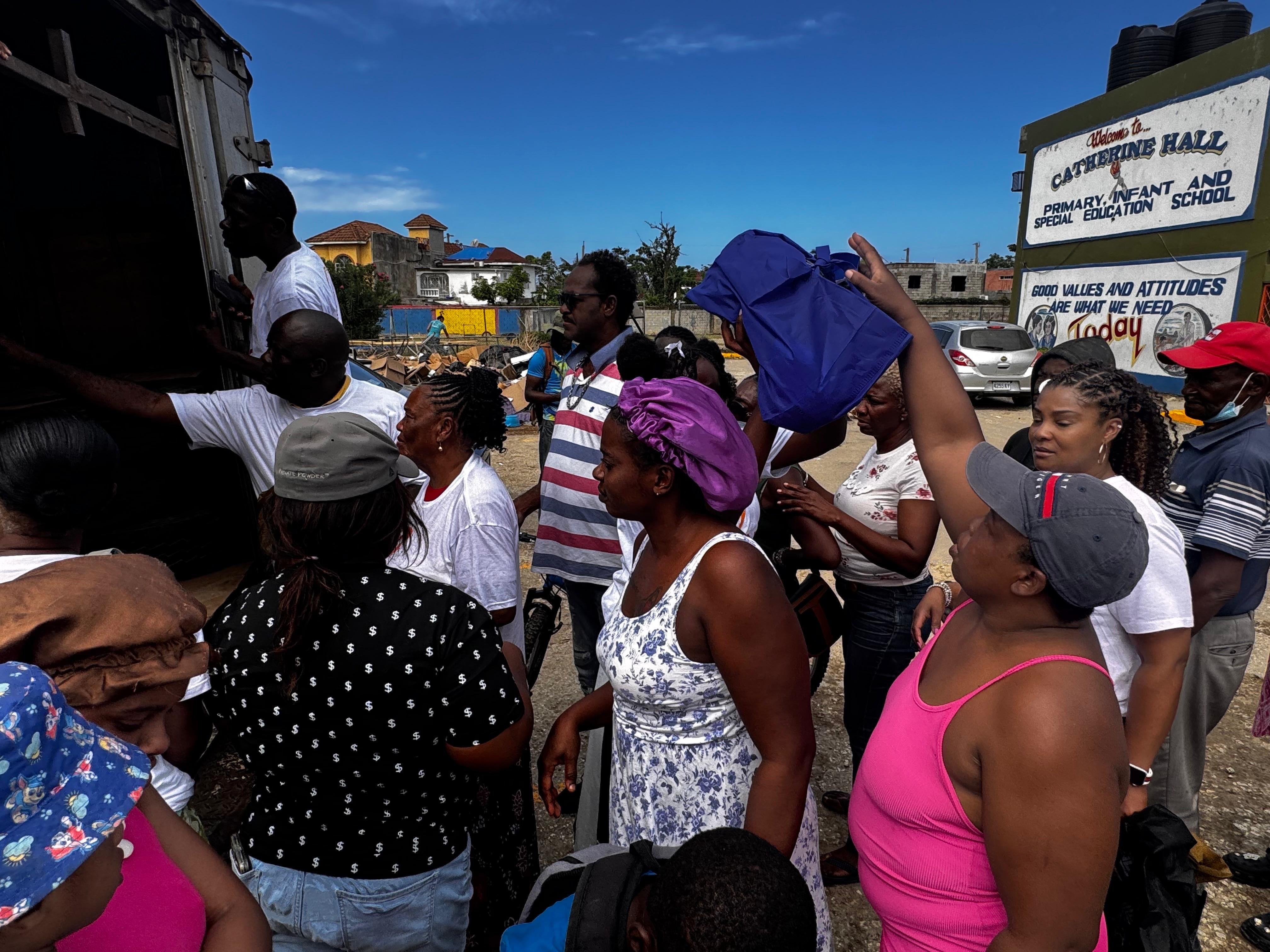 Delivering Care Packages in Catherine Hall, St. James, Jamaica 