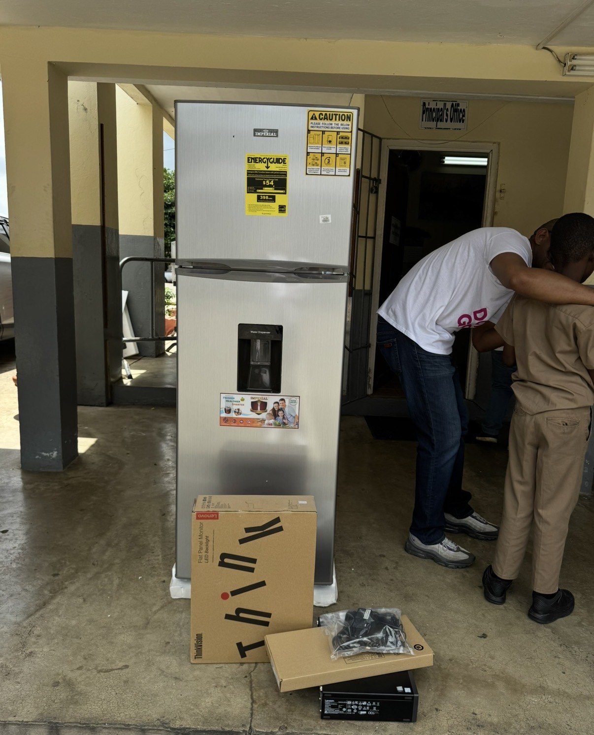 Donating Refrigerator and Computers to Ewarton Primary School, St. Catherine, Jamaica 