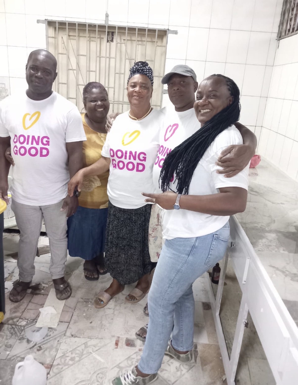 Volunteers Renovating The Cafeteria at Ewarton Primary School, St. Catherine, Jamaica 