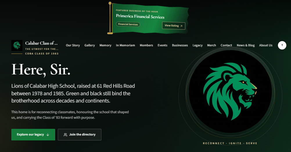 New and improved Calabar Class of 83 website