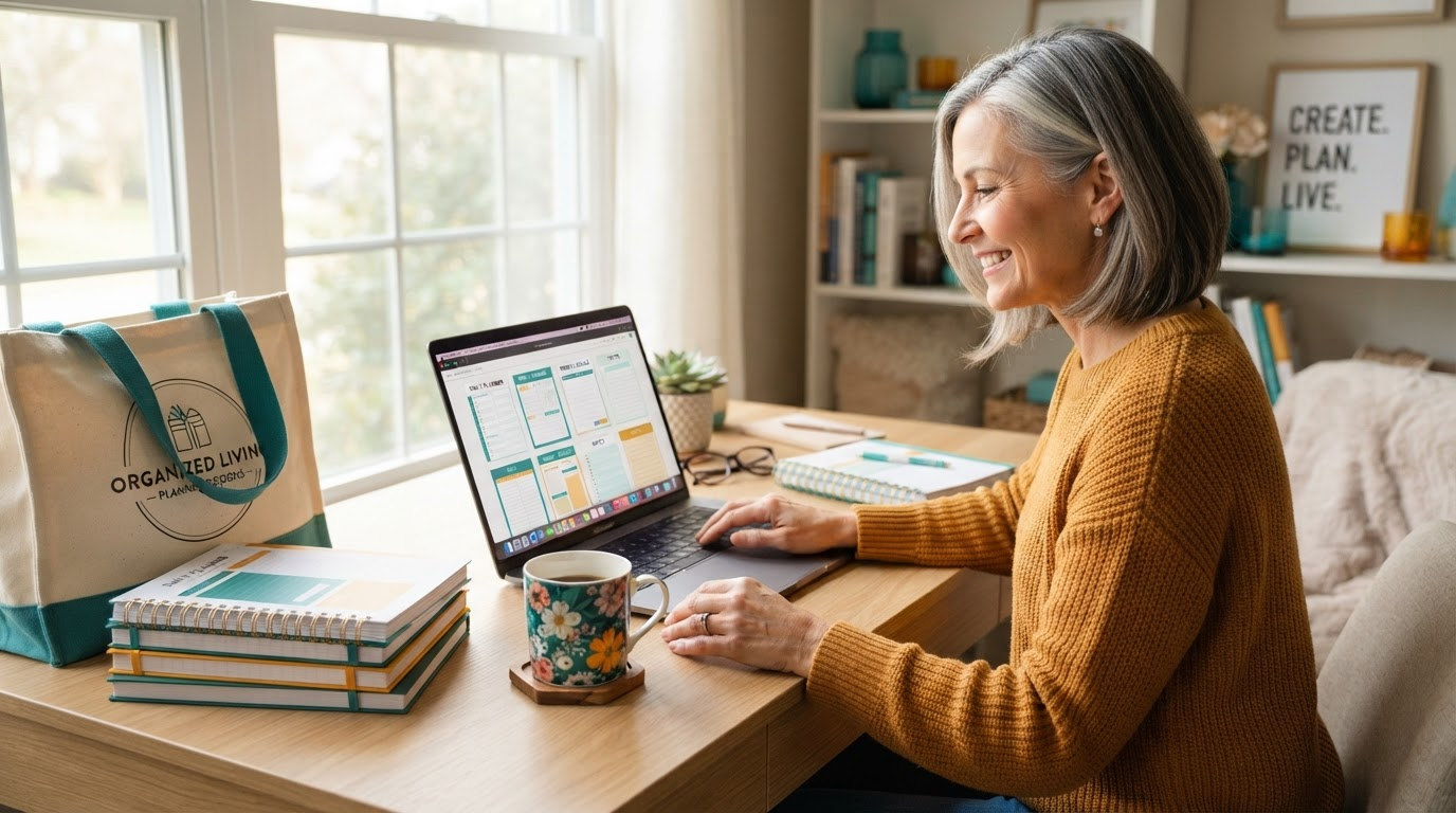Digital Products Side Hustle for Women Over 40: Print-on-Demand, Gumroad, Etsy & AI Canva Designs Guide