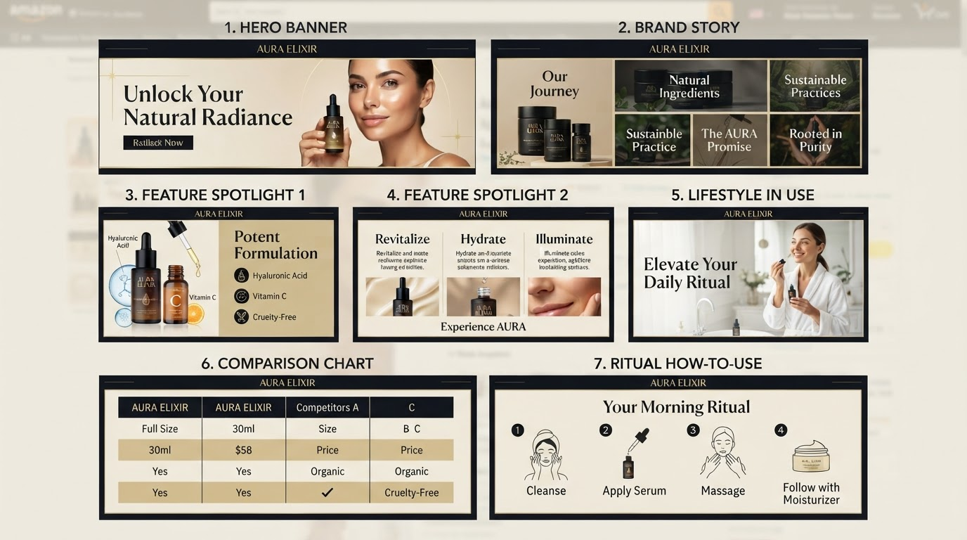 7 Premium A+ Module Layouts That Convert (Hero to Comparison)