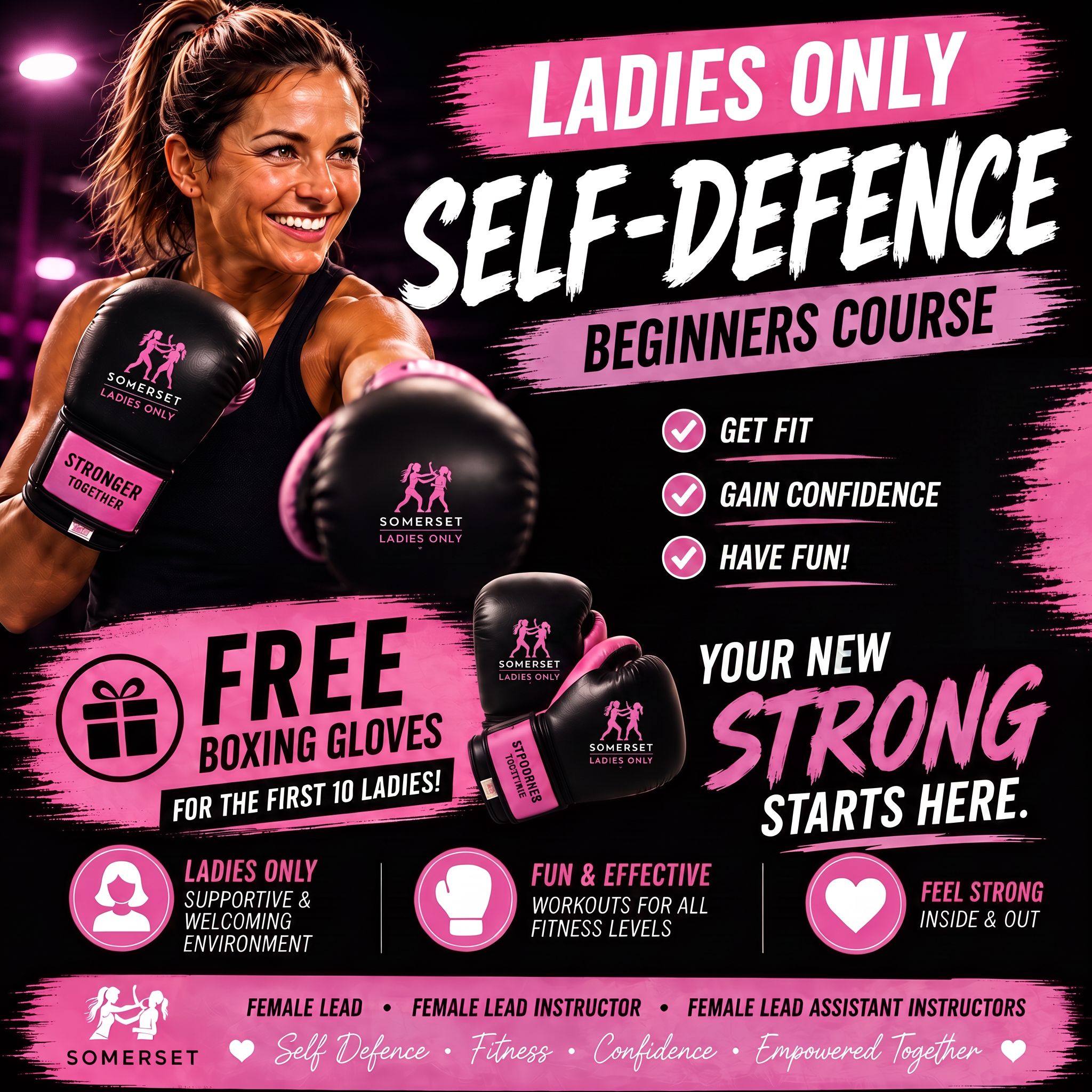 Ladies Only Self Defence Beginners Course Poster