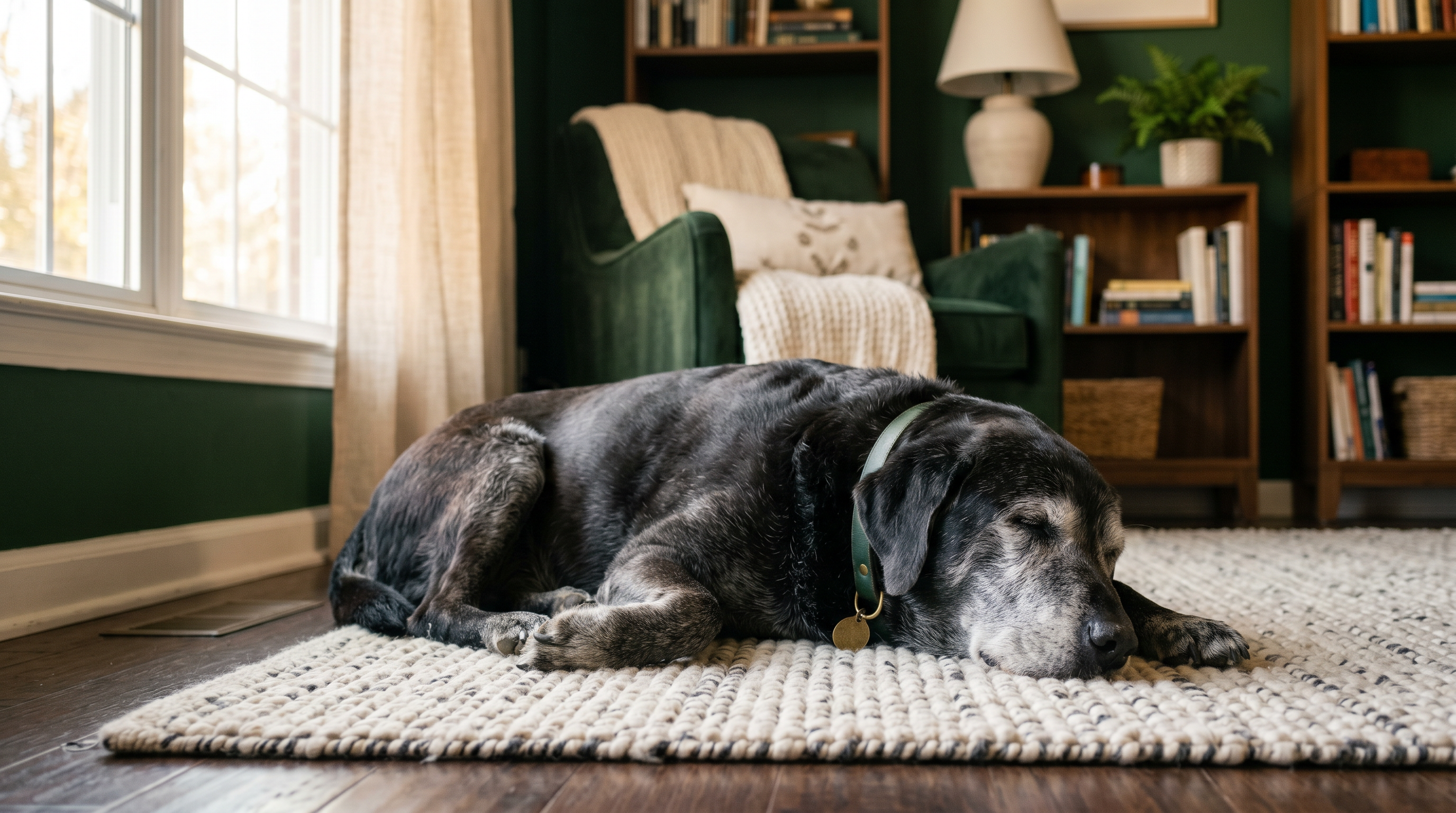Senior dog resting