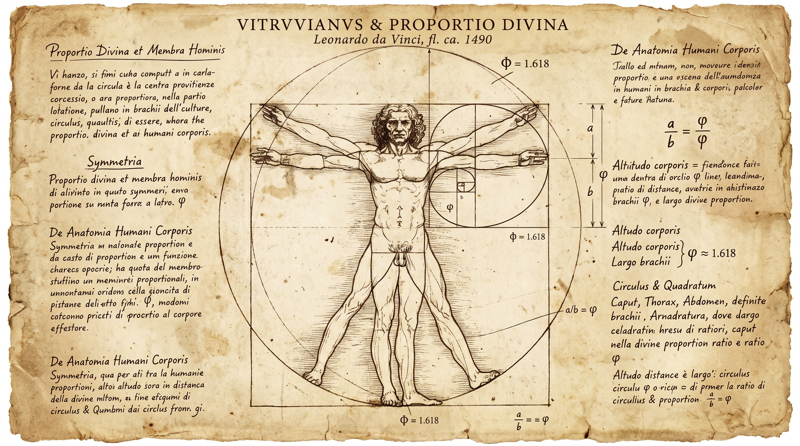 Golden Ratio in the Human Body: Phi (1.618) Reveals Divine Proportions in Vitruvian Man and Beyond