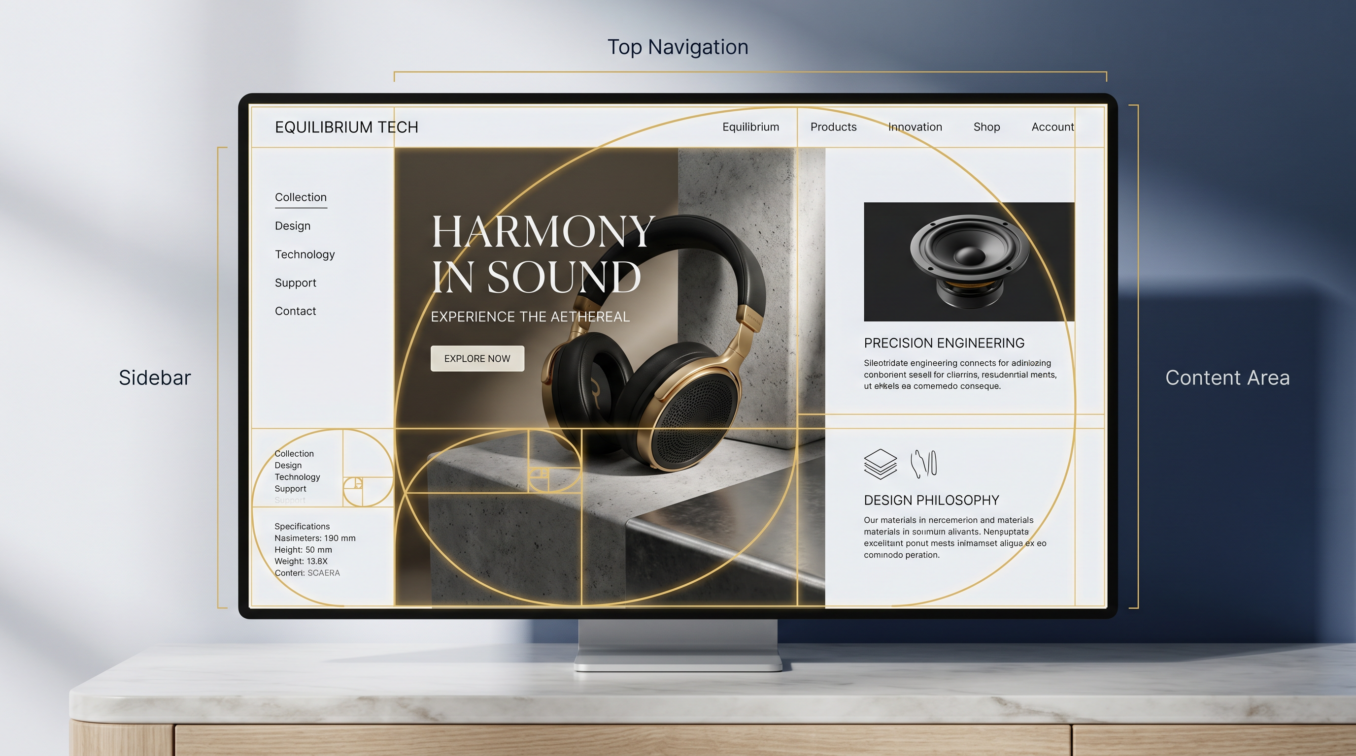 Golden Ratio in Web Design: Mastering Divine Proportions for Grids, Typography & UI Perfection