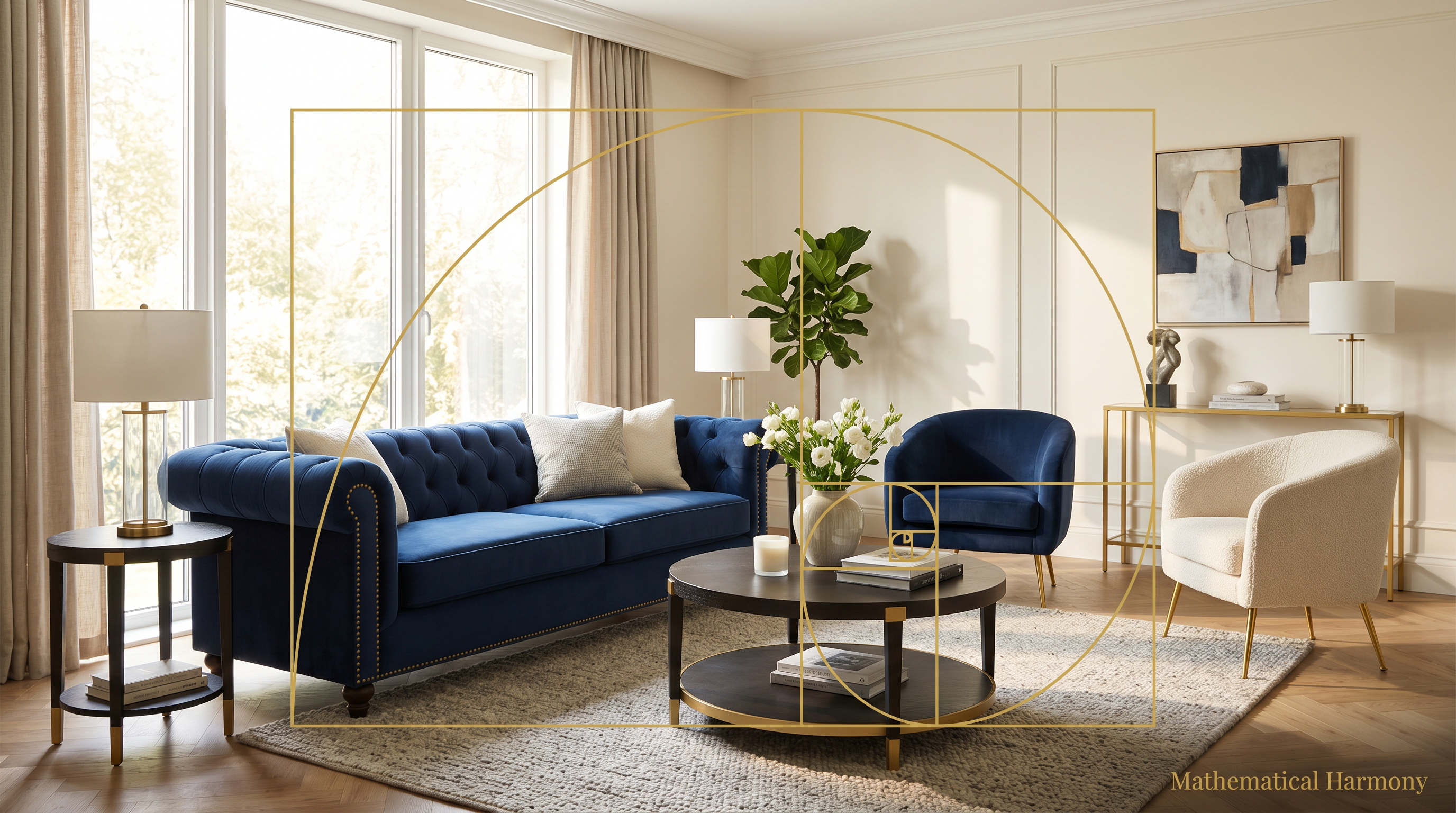 Golden Ratio Interior Design: Phi (φ ≈ 1.618) Secrets for Harmonious Home Layouts & Styling