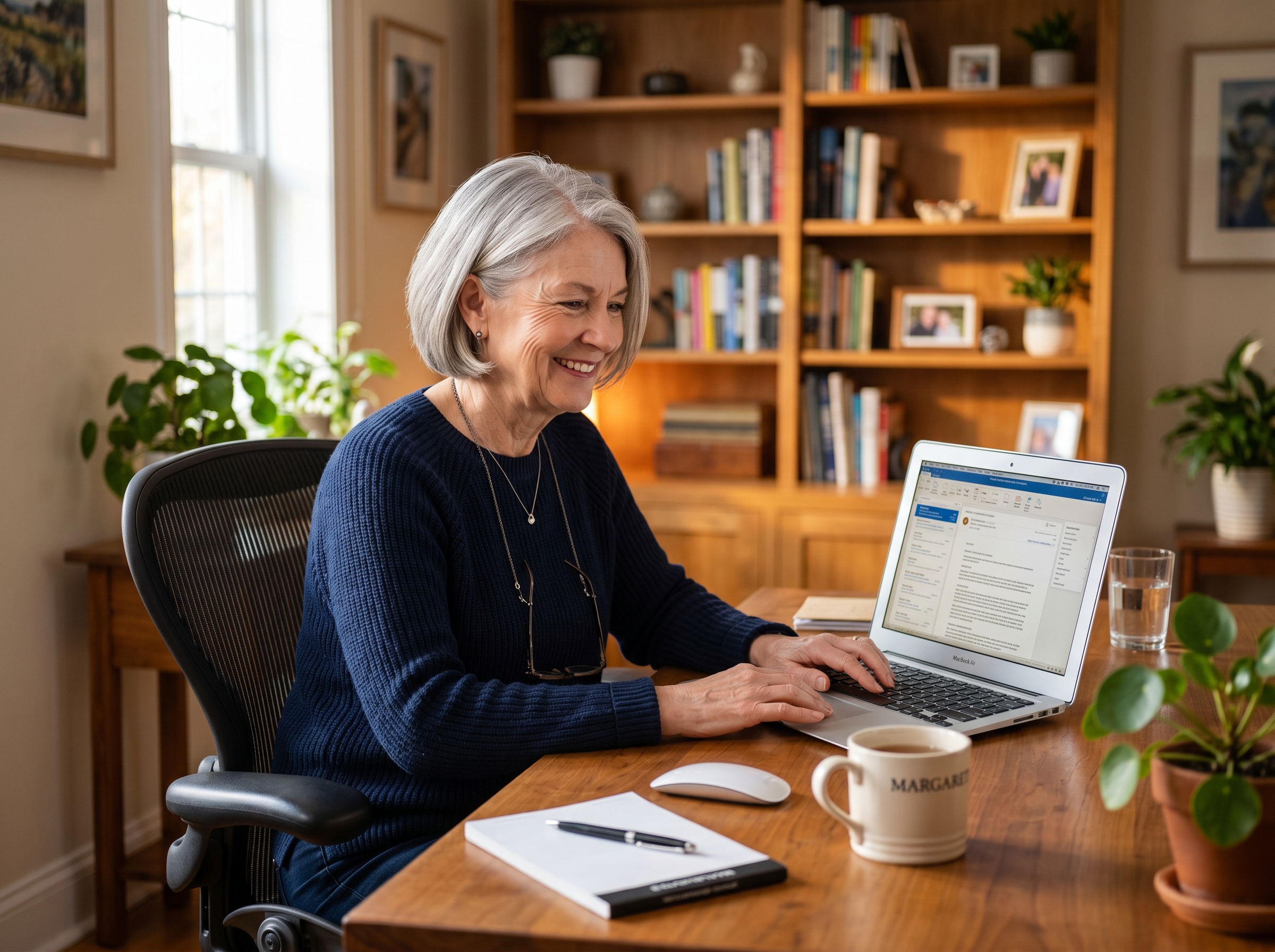 Senior woman at desk