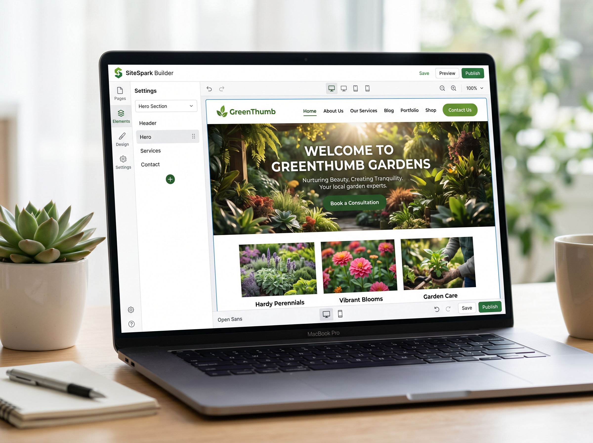 Buildy interface mockup