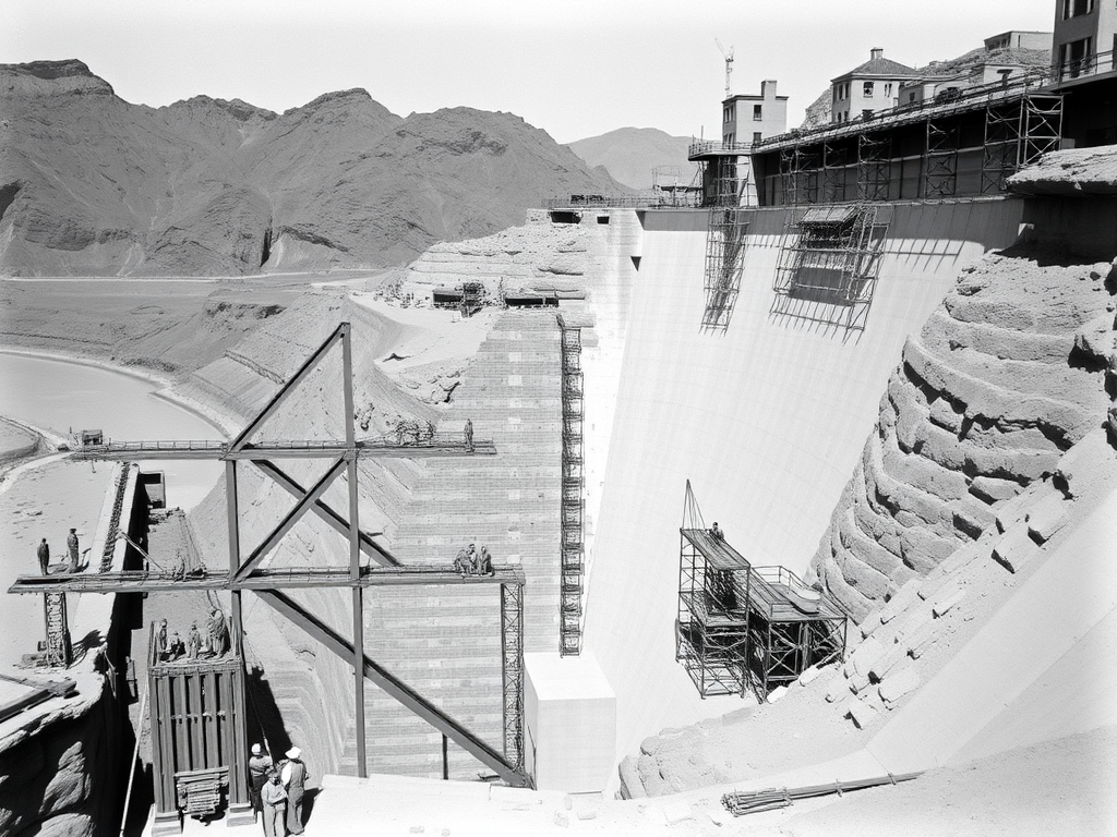 Hoover Dam construction in the 1930s