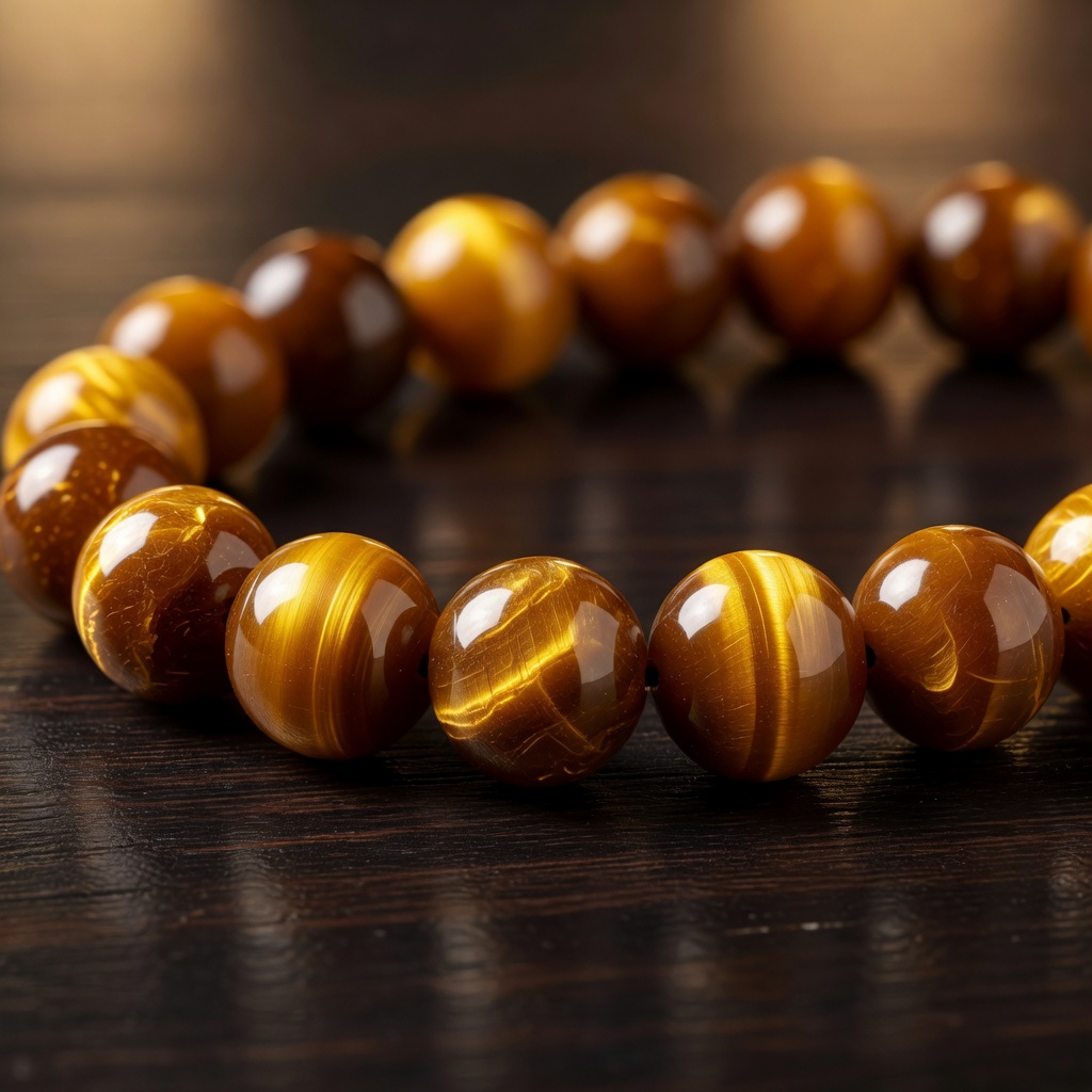 Tiger Eye beads in Gold