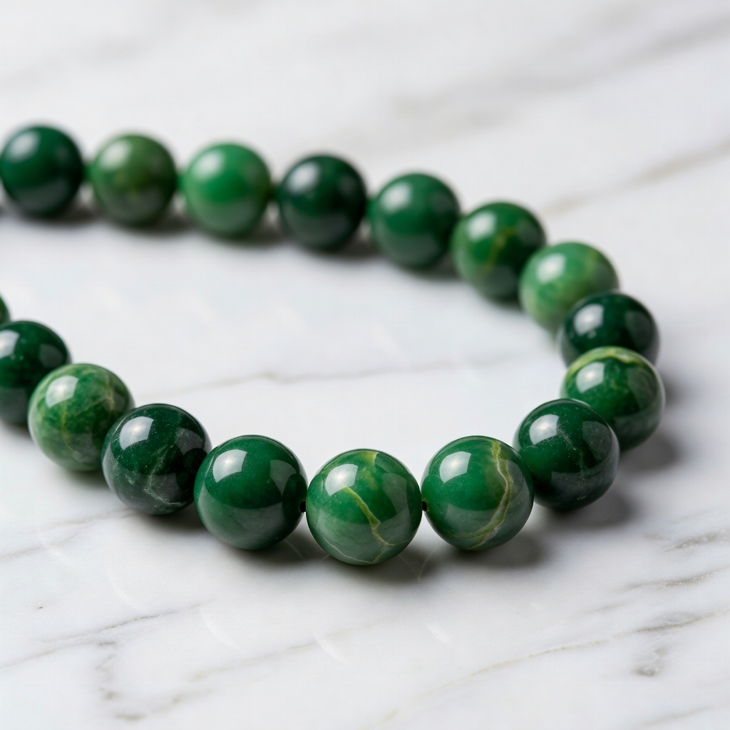 Jade beads in Green