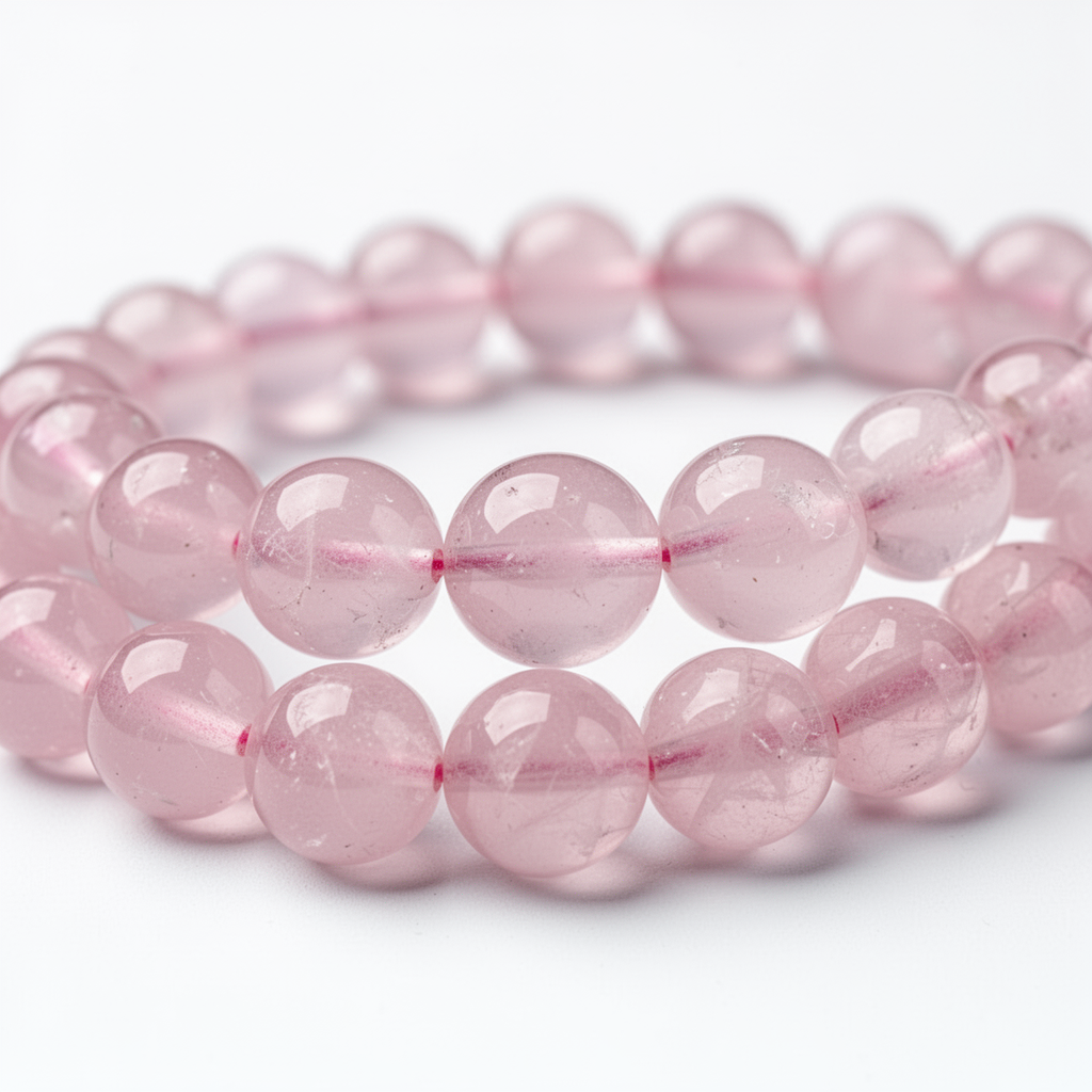 Rose Quartz gemstone beads in Pink
