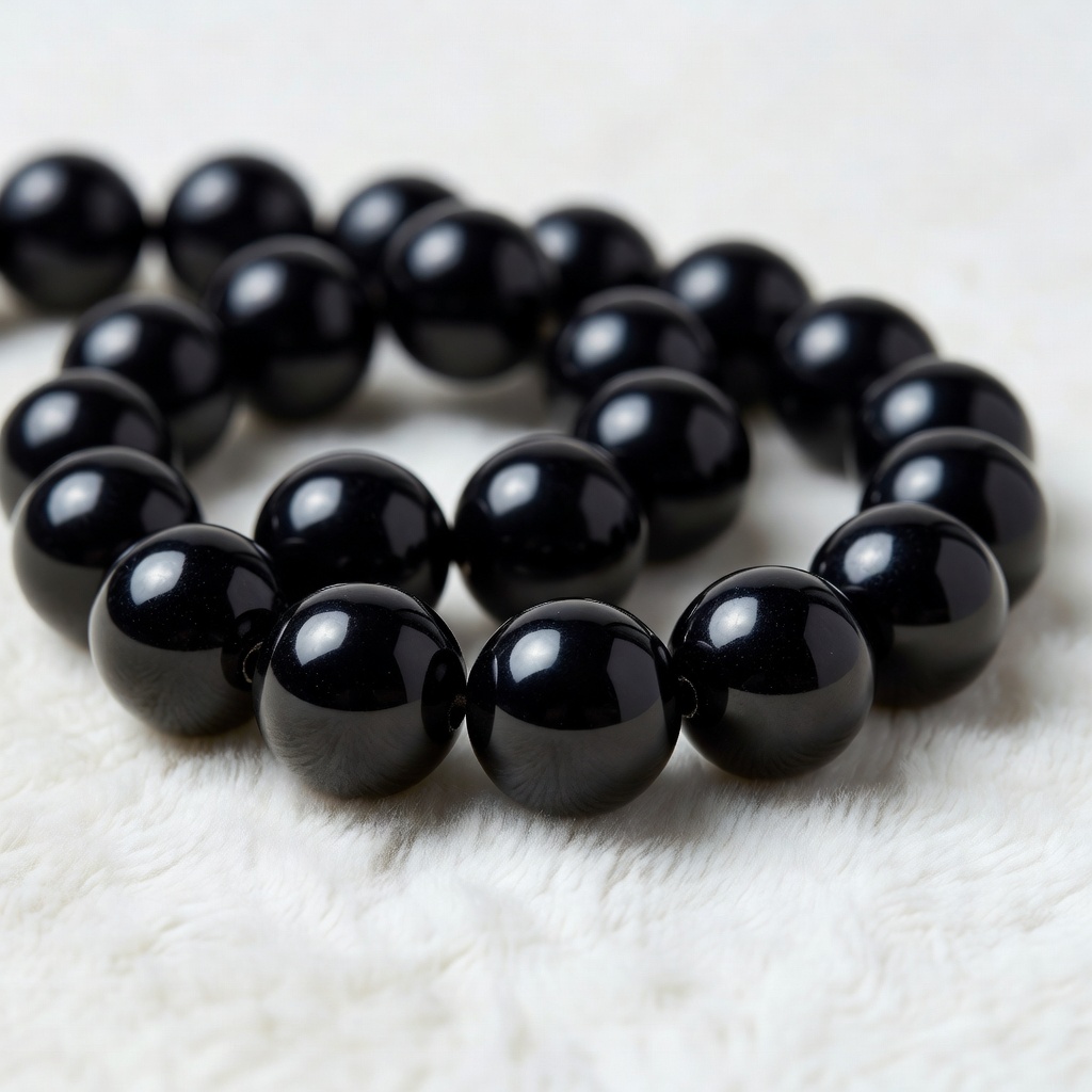 Black Obsidian gemstone beads in Black