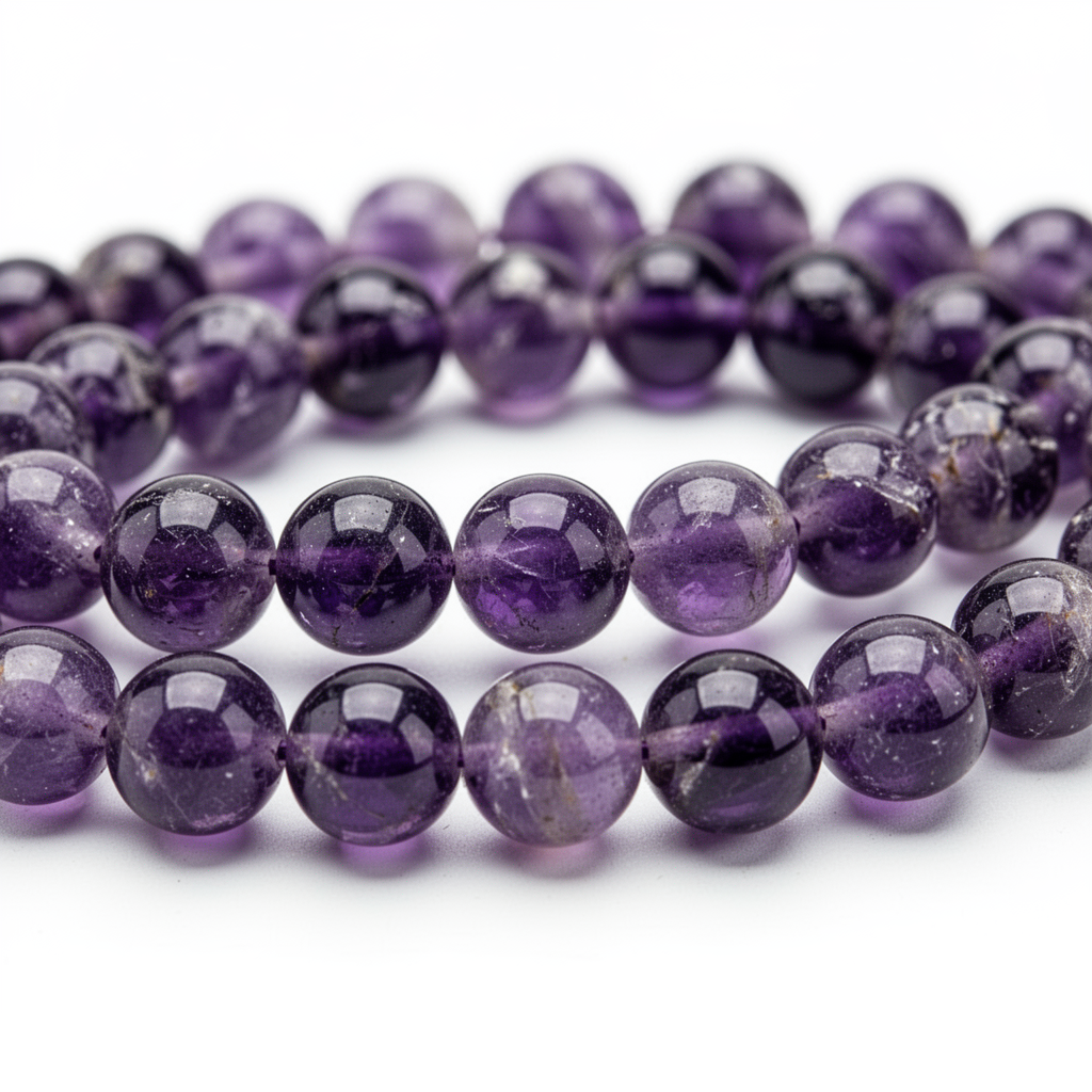 Amethyst beads in Purple