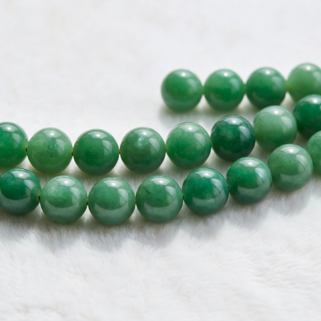 Jade gemstone beads in Green