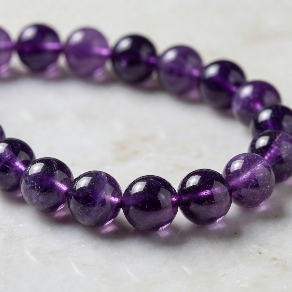 Amethyst gemstone beads in Purple