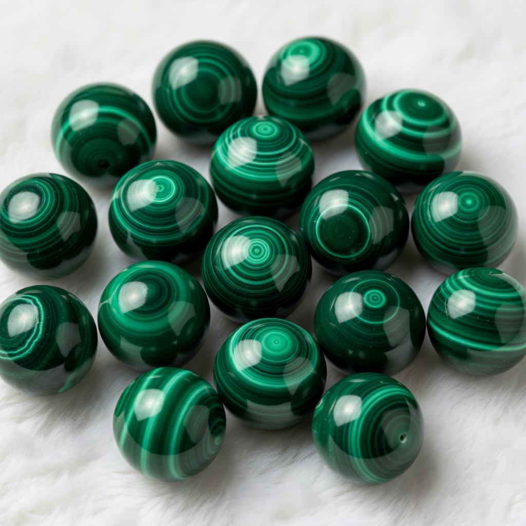 Malachite gemstone beads in Green