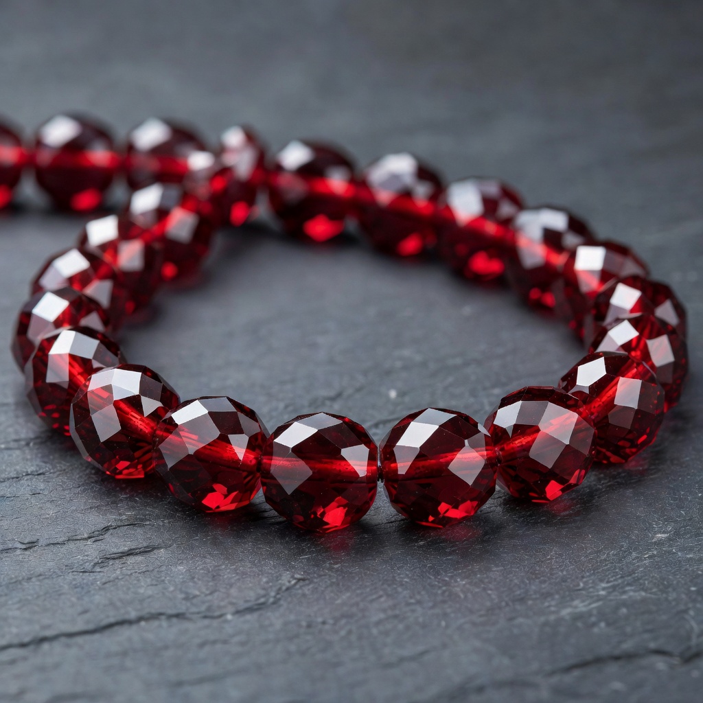 Garnet gemstone beads in Red