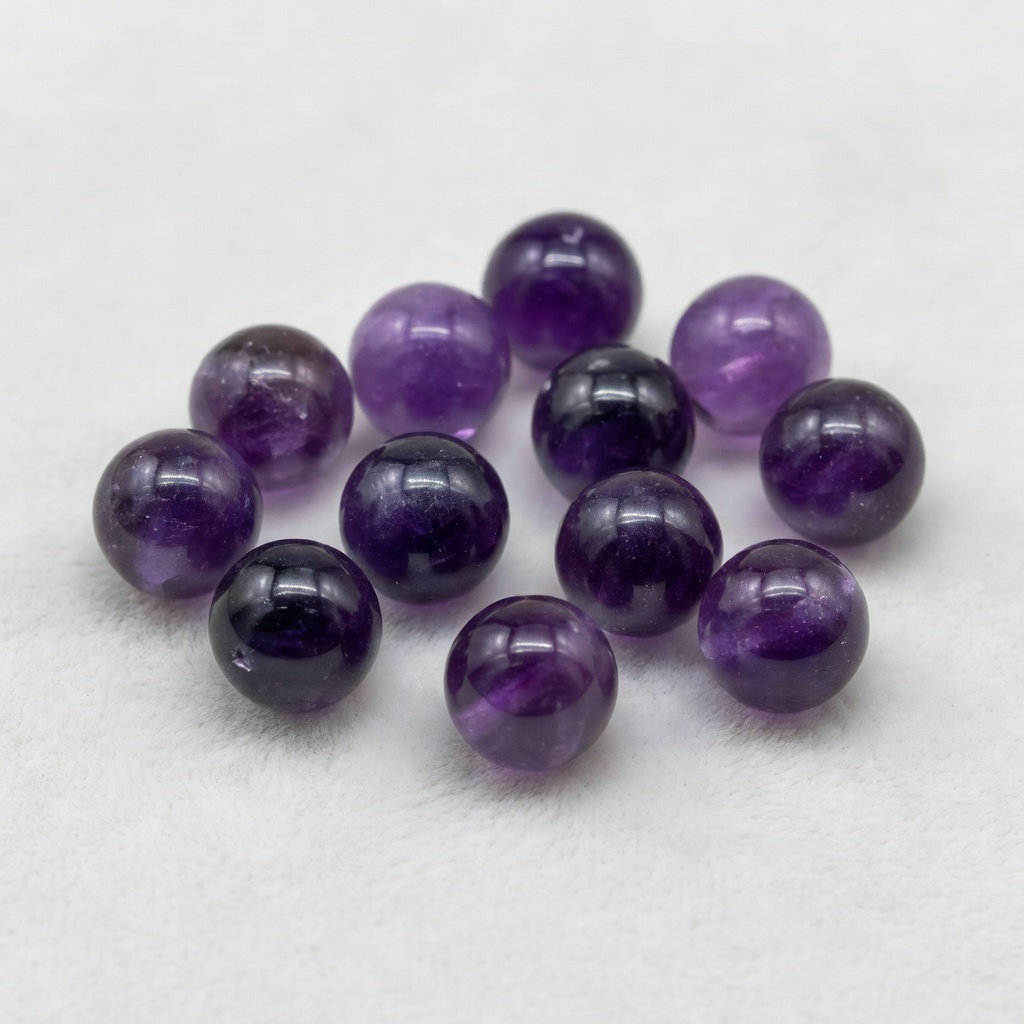 Amethyst gemstone beads in Purple