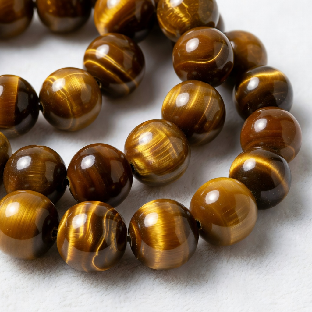 Tiger's Eye gemstone beads in Brown/Gold