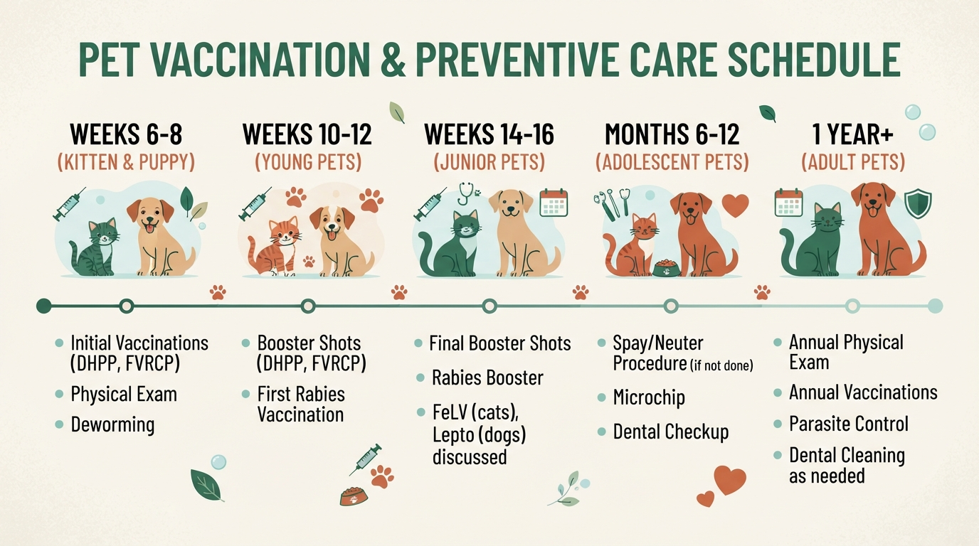 Pet Vaccination Schedule & Wellness Tracker: Essential Dog Vaccines, Cat Vaccines & Preventive Care Guide