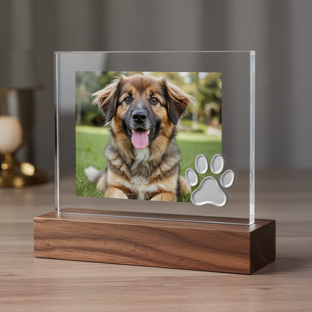 Floating Tribute Frame - Magnetic 5x7 with Photo and Print Slot