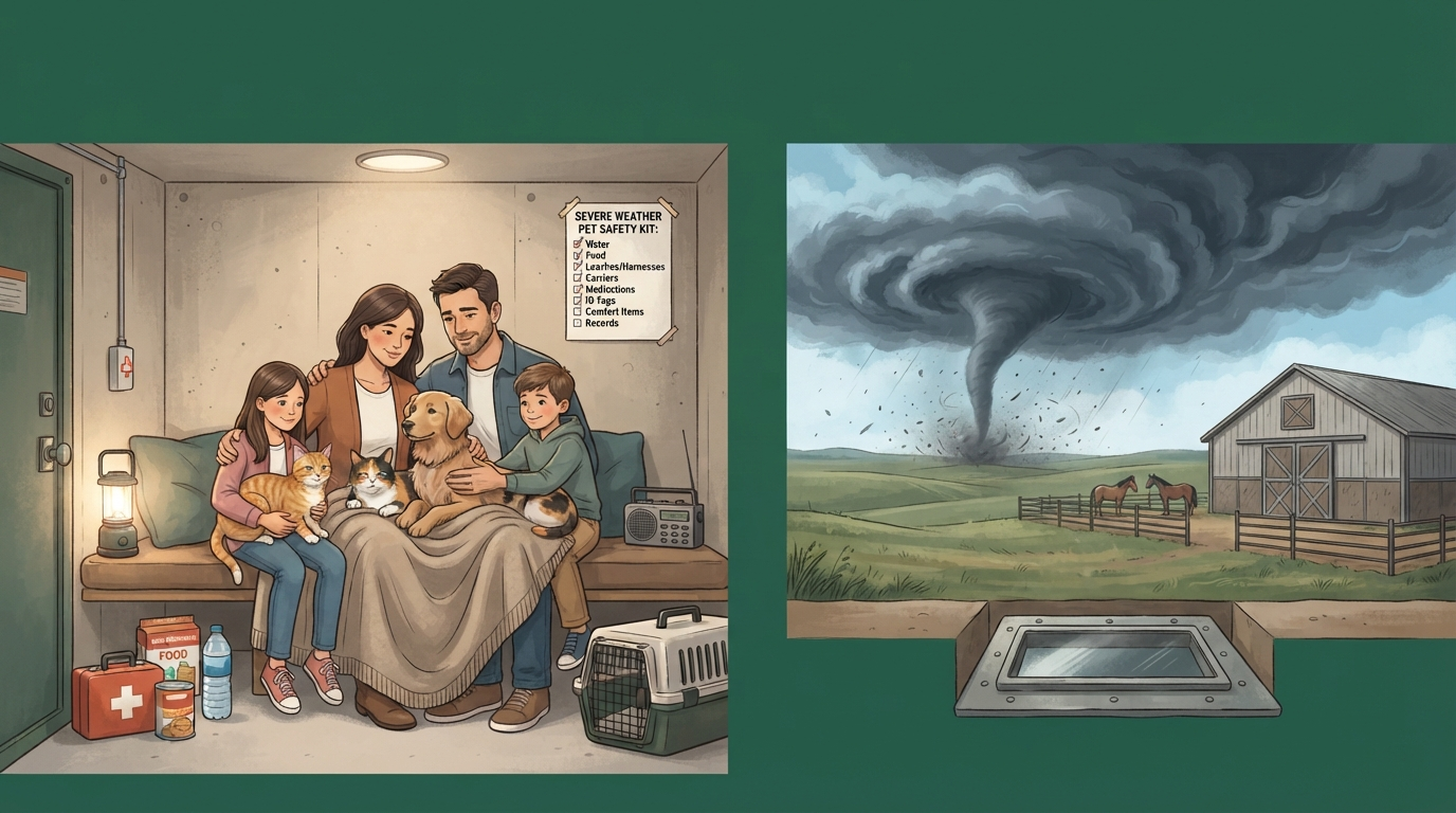 Ultimate Tornado Pet Safety Guide for Midwest & Tornado Alley: Protect Pets, Livestock & Wildlife