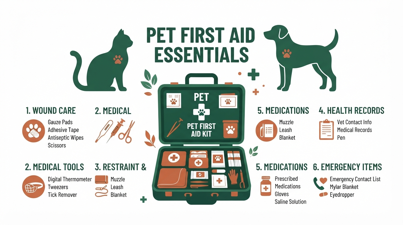 Pet First Aid Guide: Essential Kit, Emergency Checklists & Life-Saving Tips for Dogs, Cats & More
