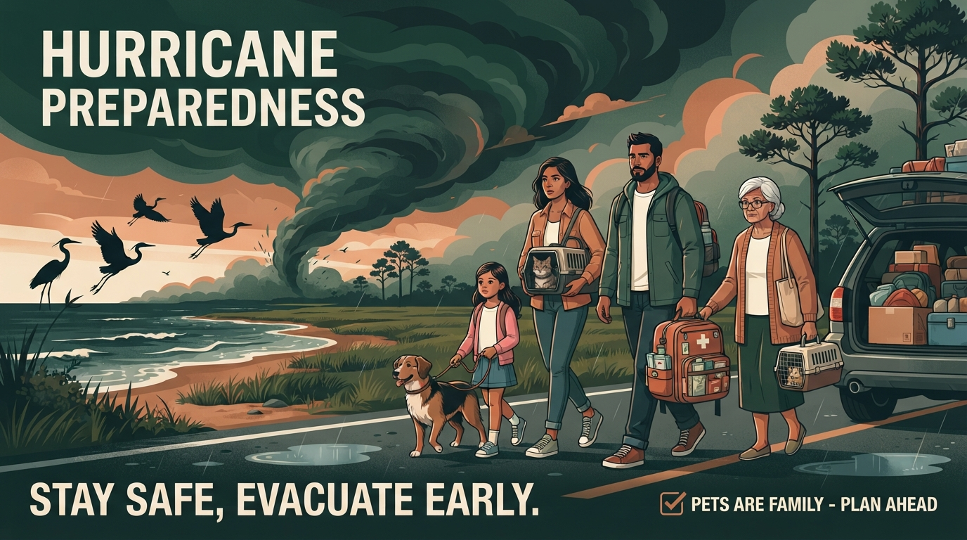 Gulf Coast Hurricane Pet Preparedness Guide: Evacuation Plans, Flood Safety & Wildlife Tips for Dogs, Cats & Livestock
