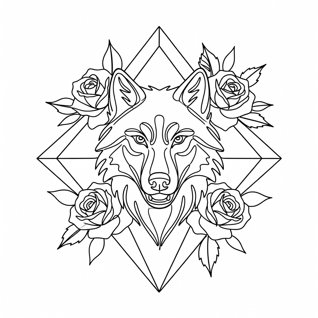 Isolated subject stencil outline