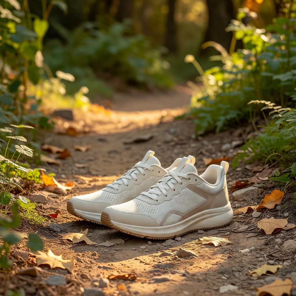 Walking shoes on a natural path